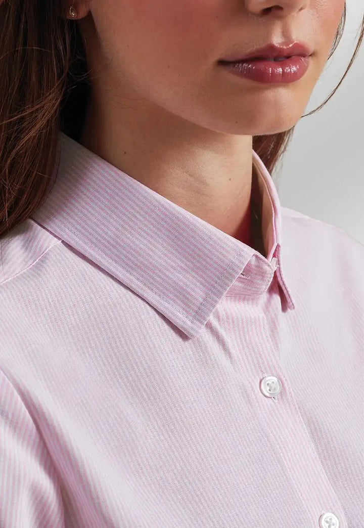 Women's Cotton-Rich Oxford Striped Blouse - The Work Uniform Company