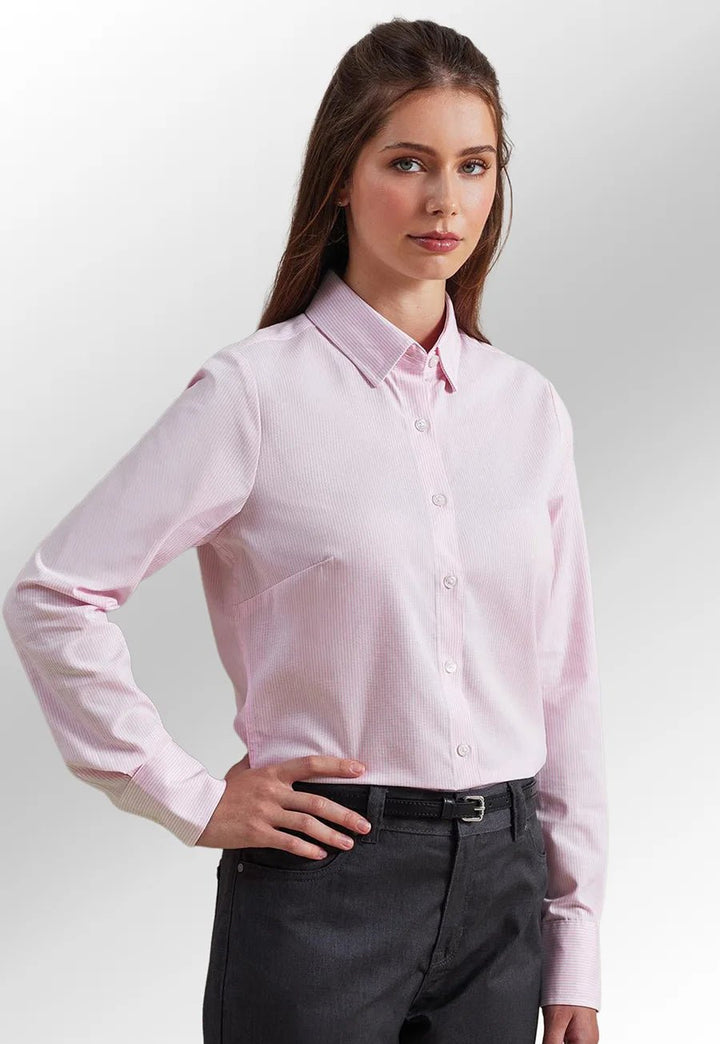 Women's Cotton-Rich Oxford Striped Blouse - The Work Uniform Company
