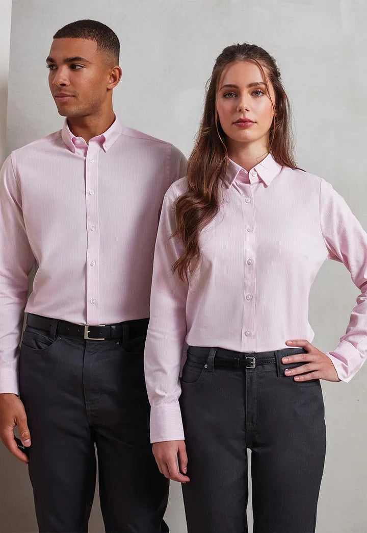 Cotton-Rich Oxford Striped Shirt - The Work Uniform Company