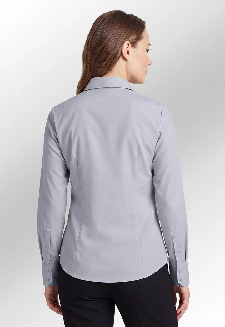 Women's Stretch Fit Cotton Poplin Long Sleeve Shirt - The Work Uniform Company