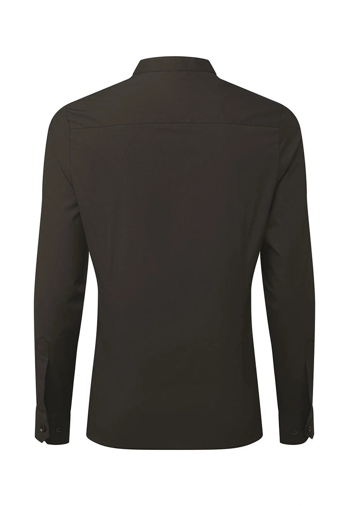 Women's Banded Collar Grandad Long Sleeve Shirt - The Work Uniform Company