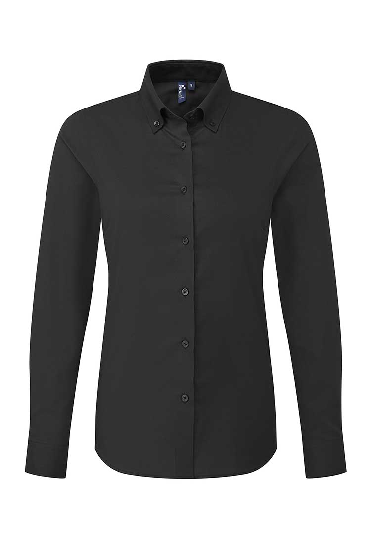 A PR384 Women's Supreme Oxford Long Sleeve Shirt in Black