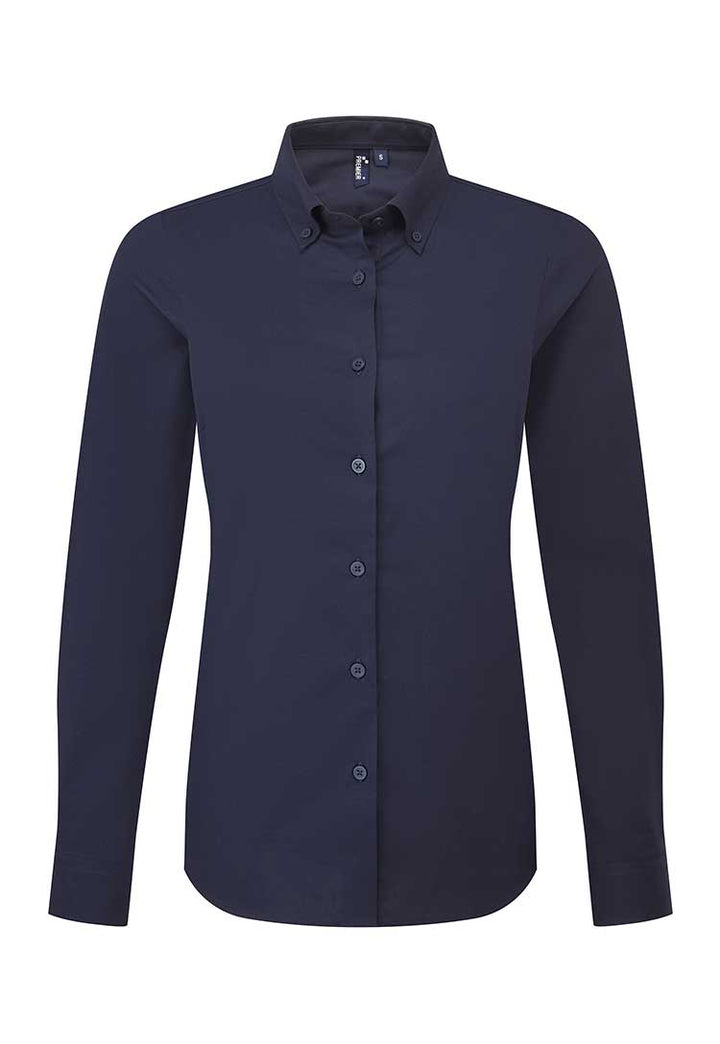 A PR384 Women's Supreme Oxford Long Sleeve Shirt in Navy