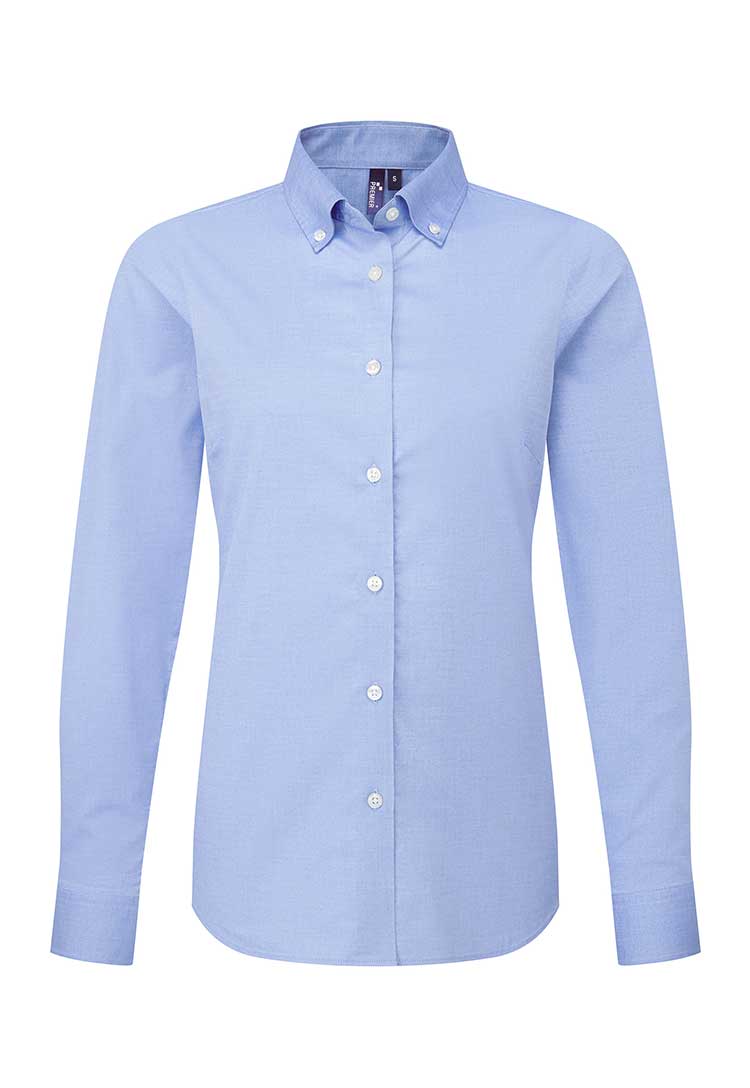 A PR384 Women's Supreme Oxford Long Sleeve Shirt in Oxford Blue