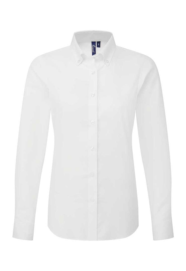 A PR384 Women's Supreme Oxford Long Sleeve Shirt in White