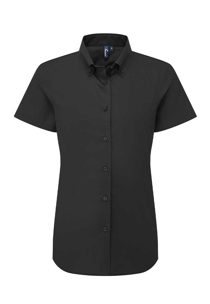 A PR386 Womens Supreme Oxford Short Sleeve Shirt in Black