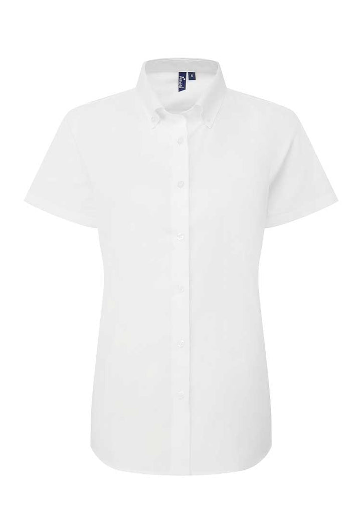 A PR386 Womens Supreme Oxford Short Sleeve Shirt in White