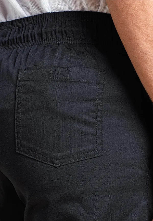 Back pocket view of the Chef's Essential Cargo Pocket Trousers PR555 in Black.