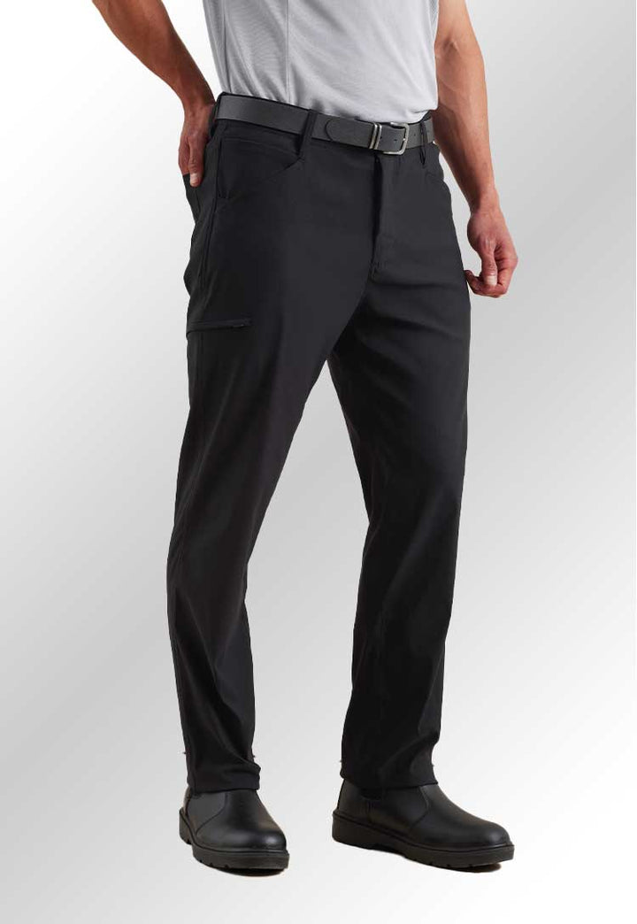 A model's legs wearing PR566 Stretchchecker Adapt Trousers in Black