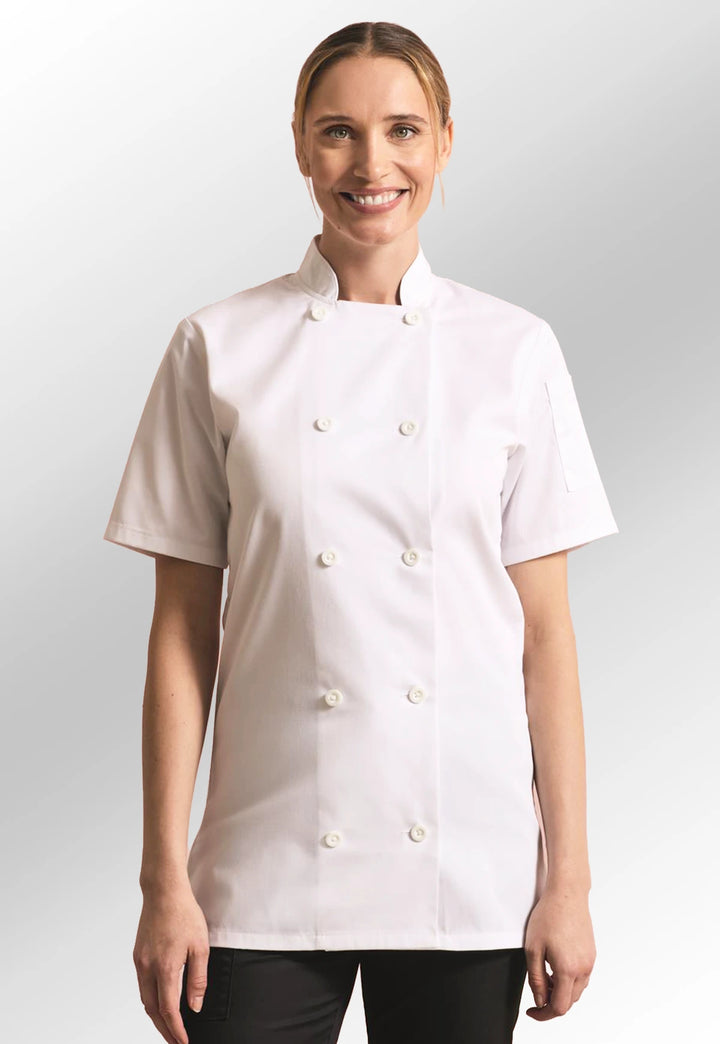 Women's Short Sleeve Chef's Jacket - The Work Uniform Company