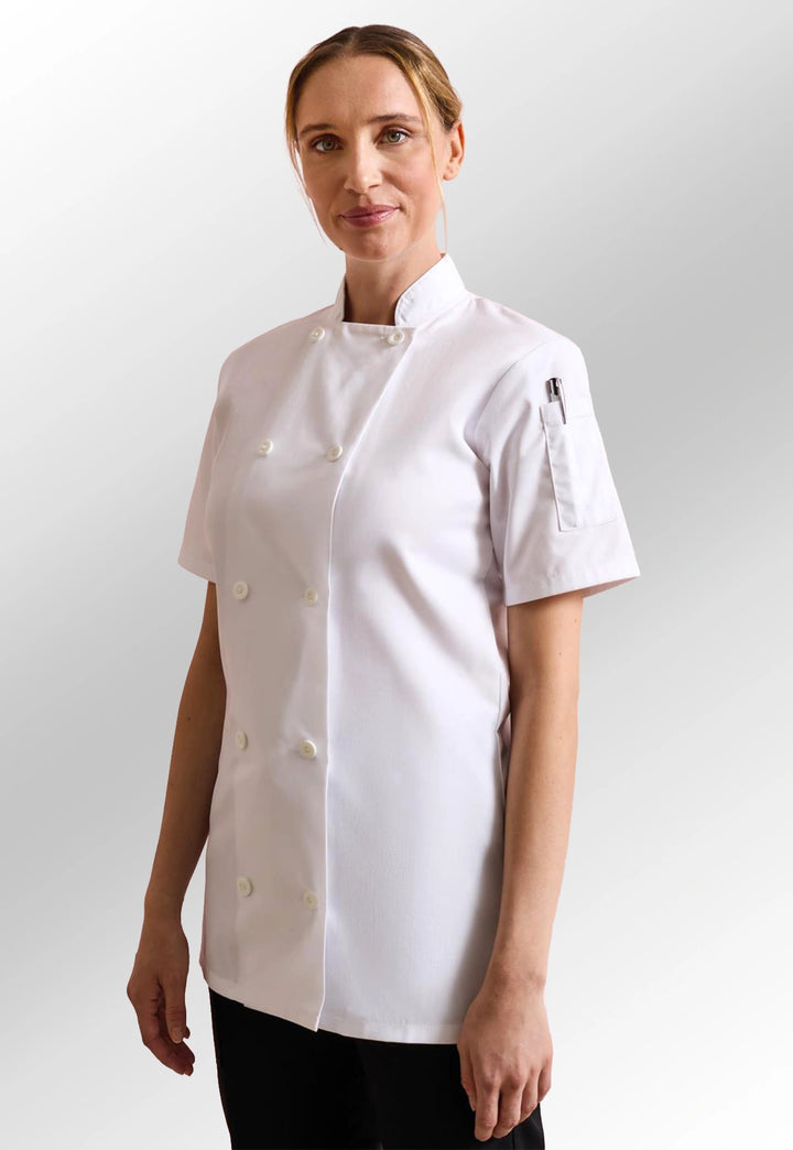 Women's Short Sleeve Chef's Jacket - The Work Uniform Company