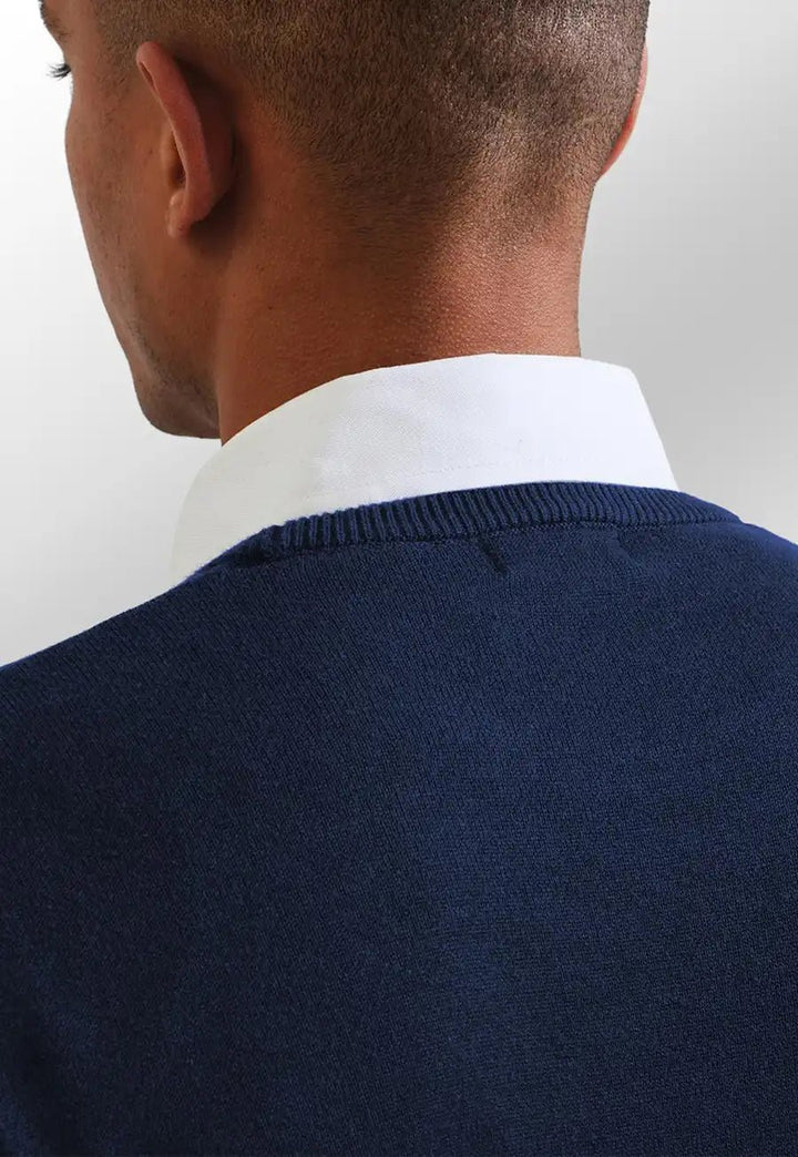 Crew Neck Cotton-Rich Knitted Sweater - The Work Uniform Company