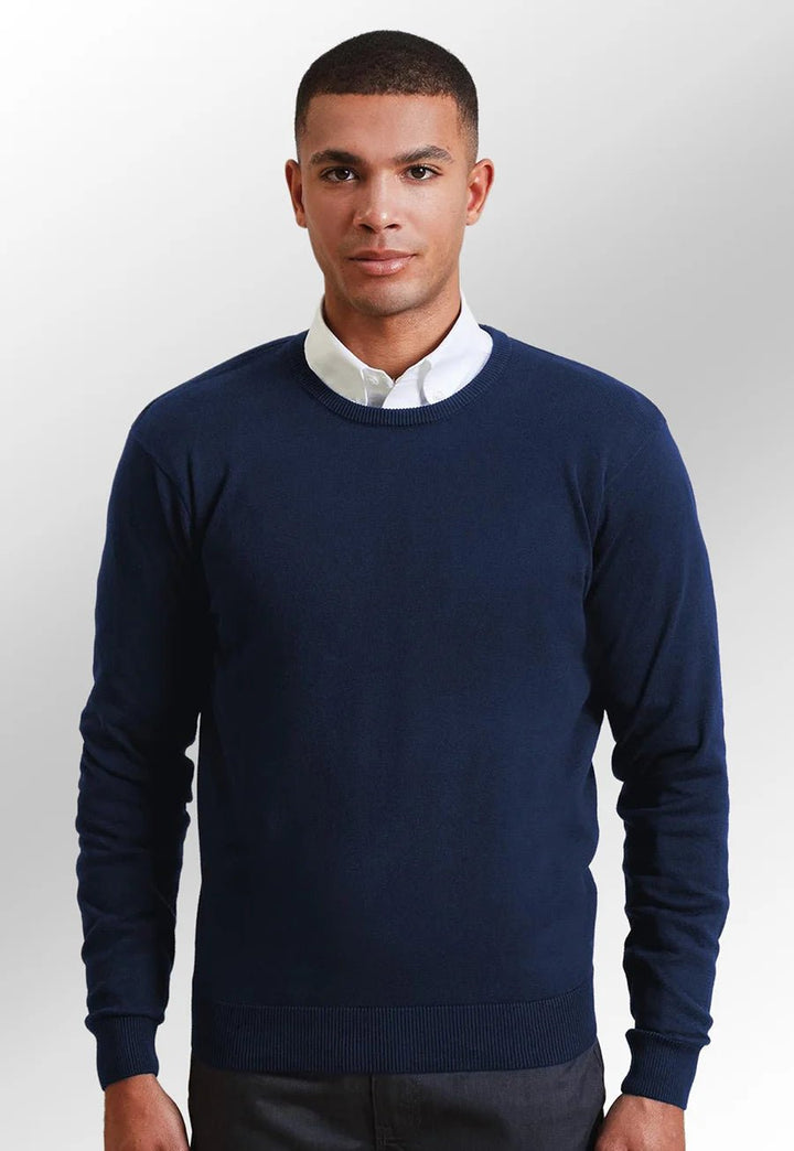 Crew Neck Cotton-Rich Knitted Sweater - The Work Uniform Company