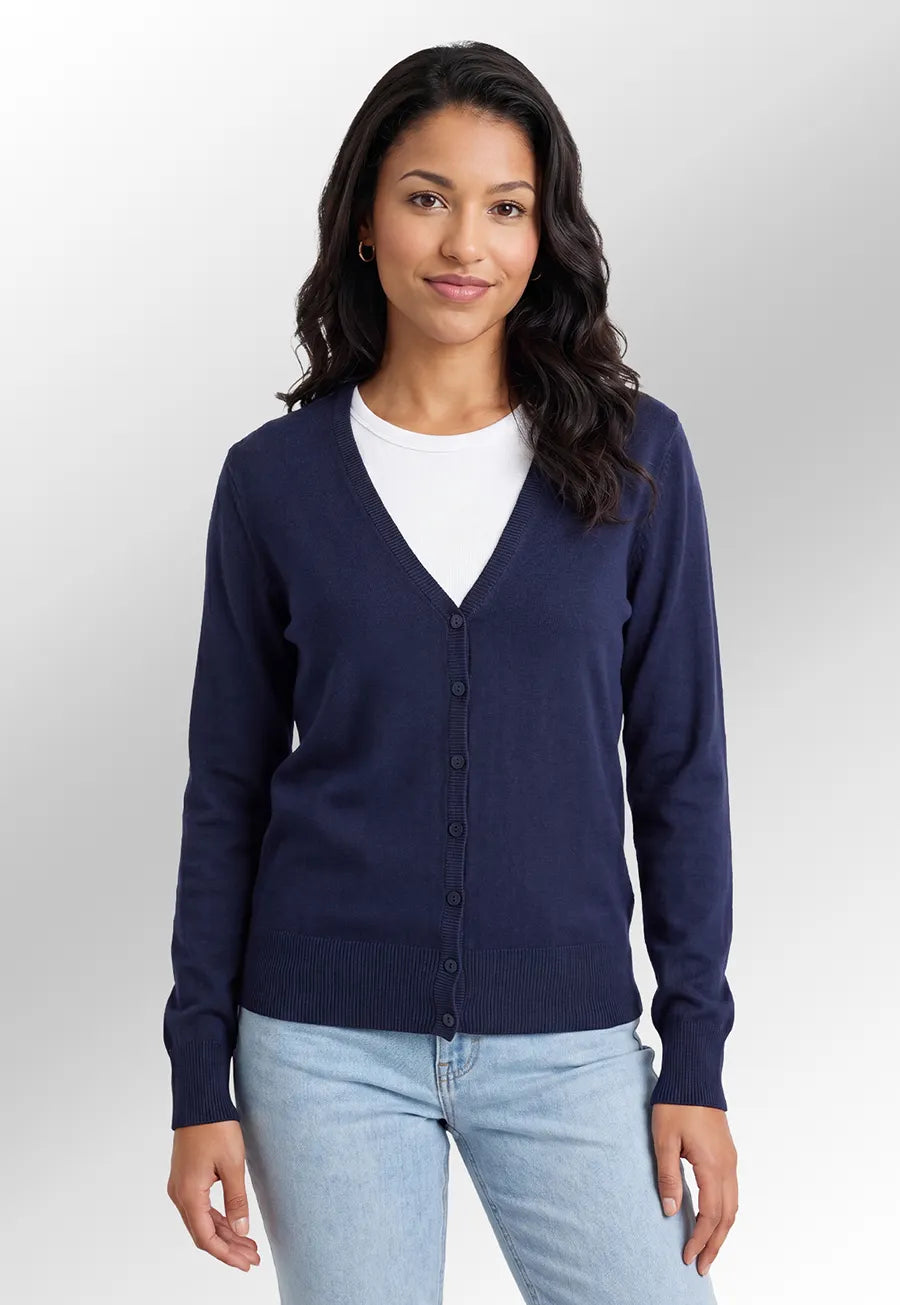 Women's Button Through Knitted Cardigan - The Work Uniform Company