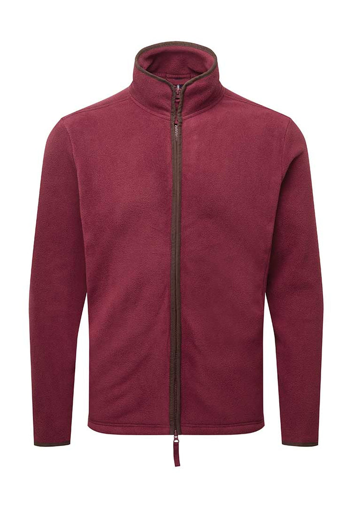 A PR823 Artisan fleece jacket in Burgundy/Brown