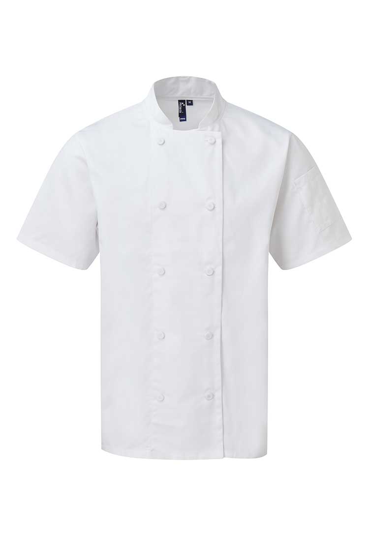 A PR902 Chefs Coolchecker Short Sleeve Jacket in White