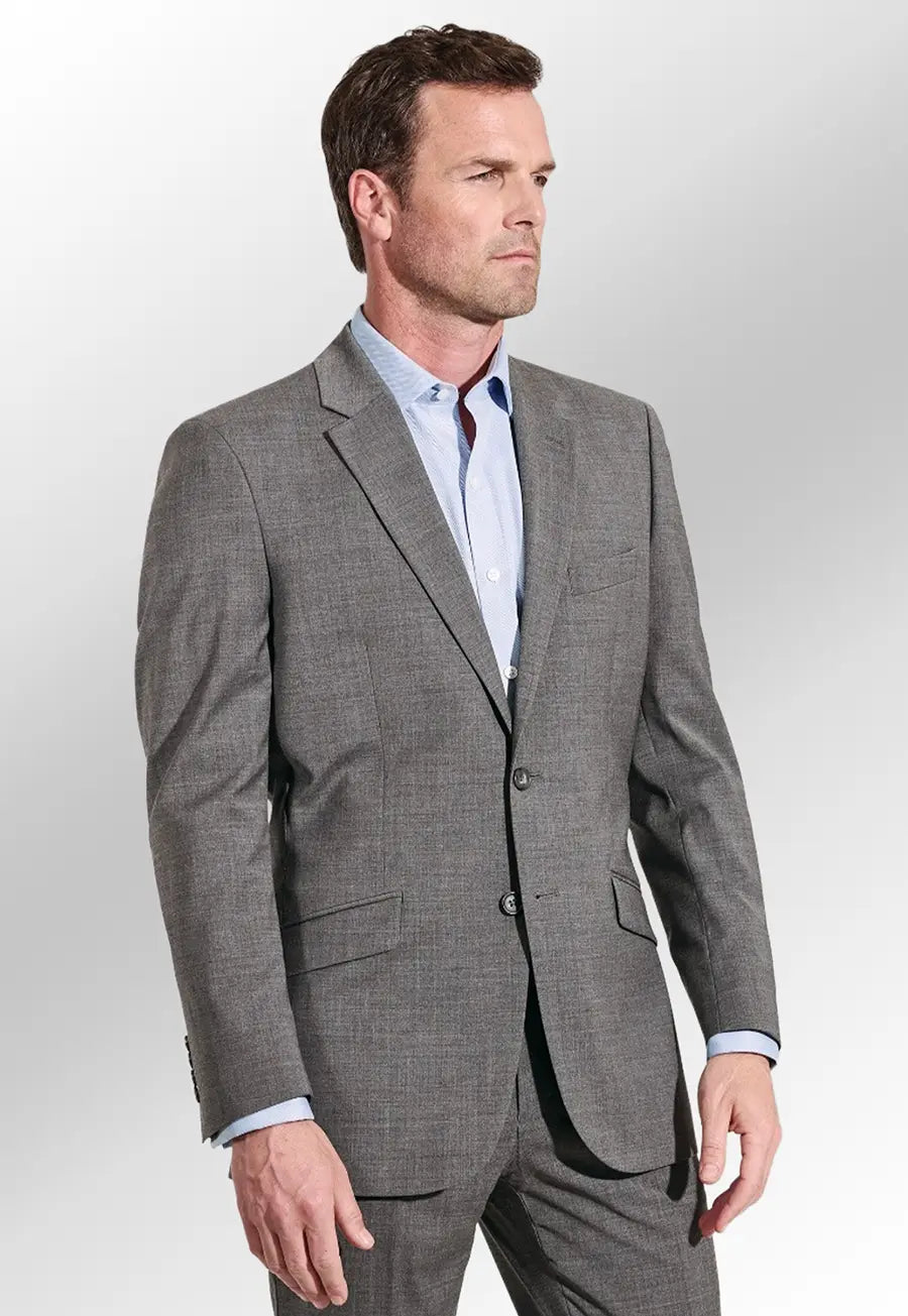 Clip of Model Wearing Avalino Tailored Fit Jacket 5647 in Light Grey