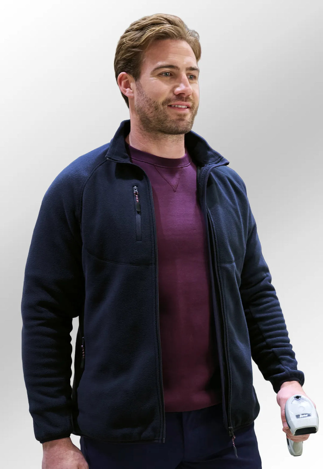 Video of model wearing the Brook Taverner Lee Core Fleece Jacket