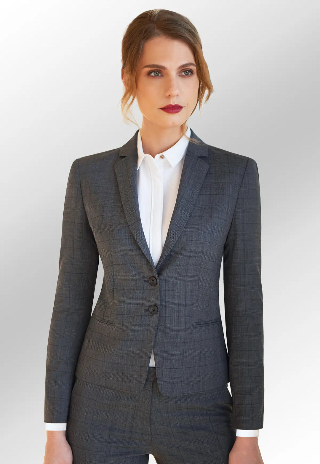 Clip of model wearing the Calvi Signature Slim Fit Jacket in Grey Check