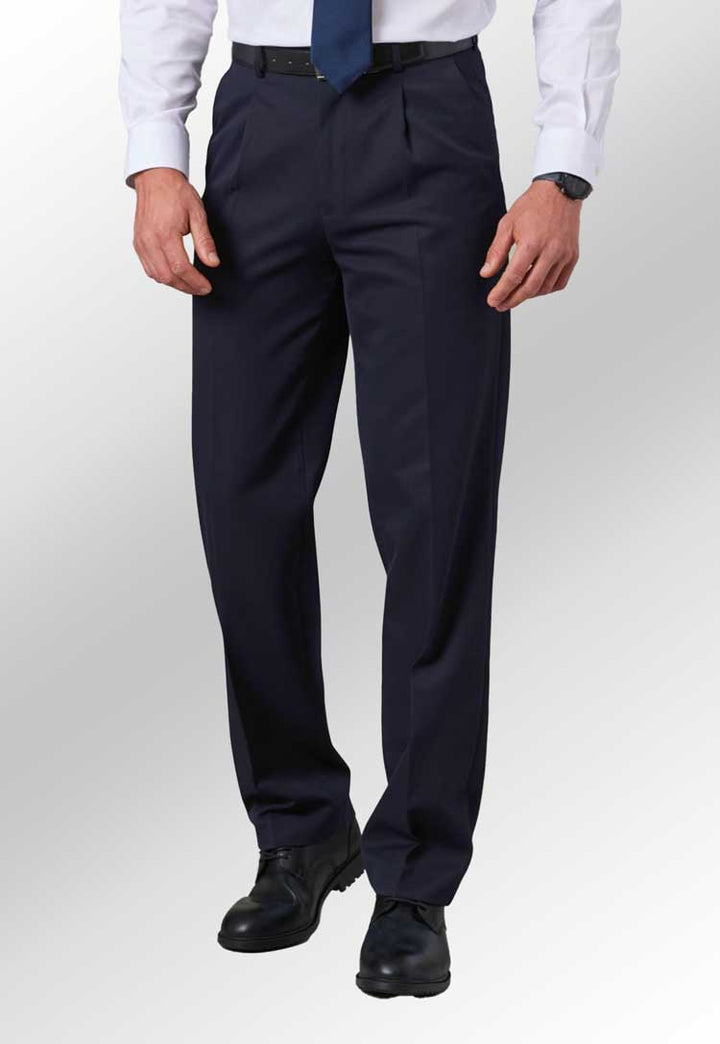 Clip of model wearing the Delta Single Pleat Trousers - The Work Uniform Company