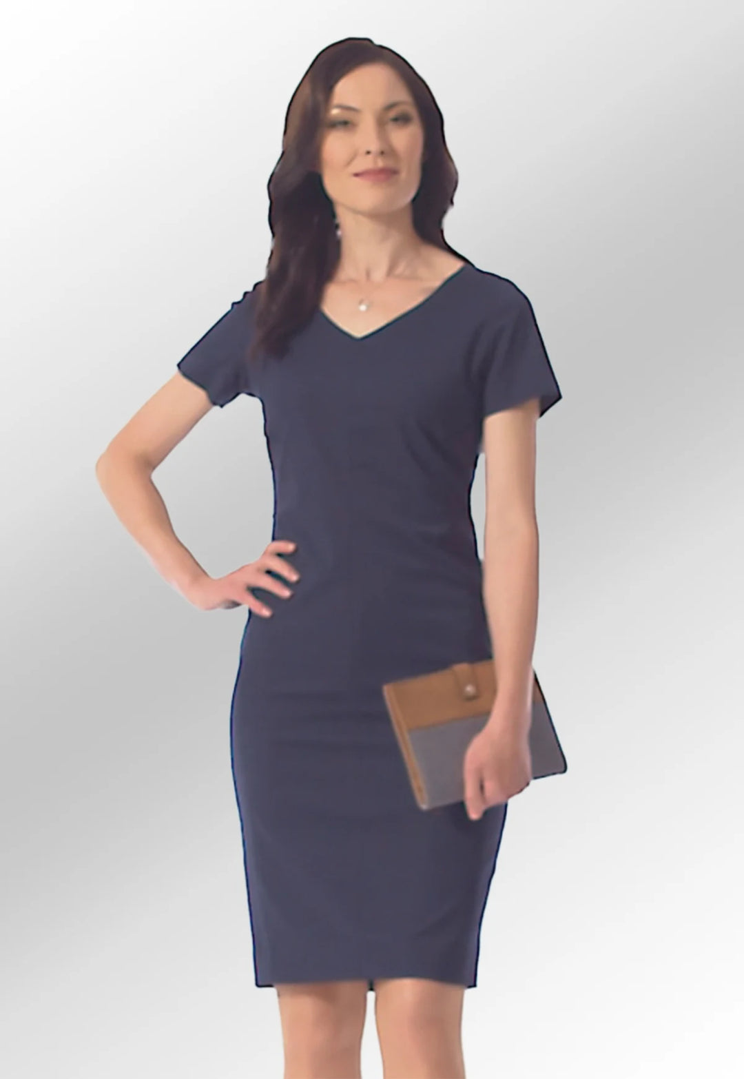 Clip of Model Wearing the Diamante Signature Dress in Navy Check