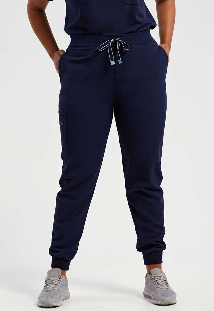 Video of model wearing the NN610 Dental Stretch Joggers in Navy