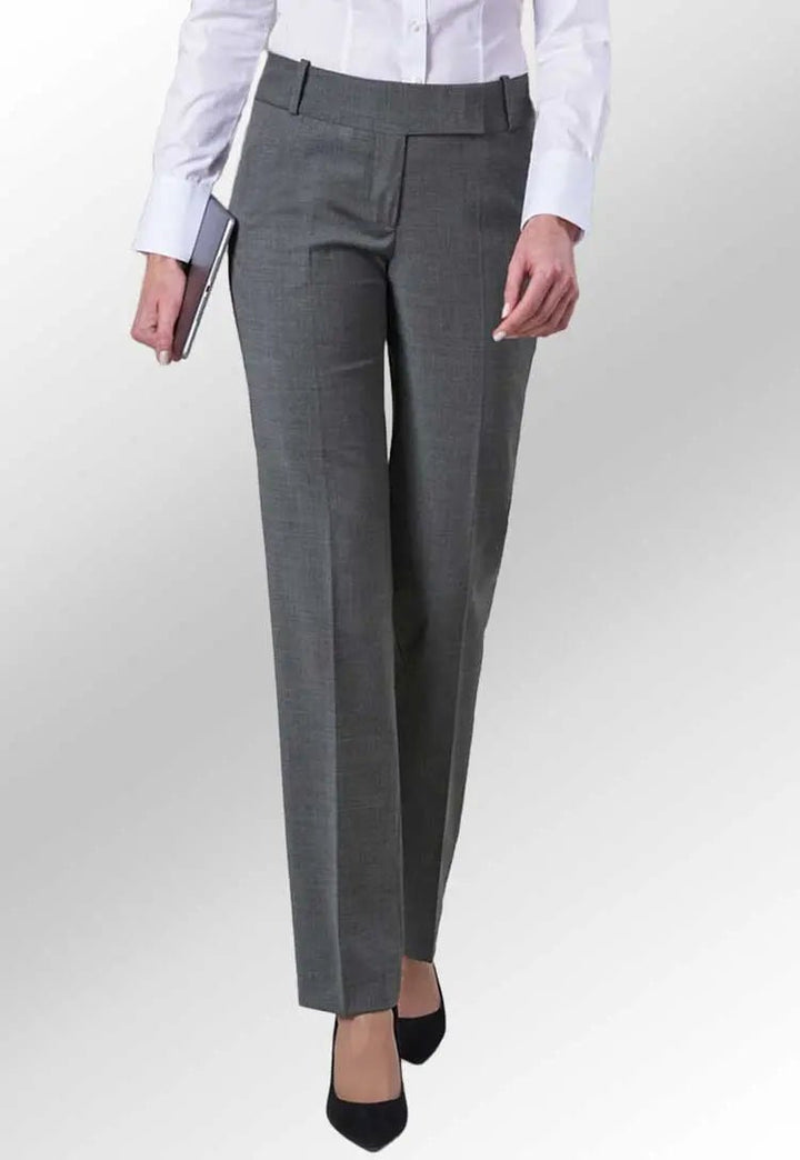 Clip of Model Wearing Genoa Tailored Leg Trouser 2234 in Light Grey