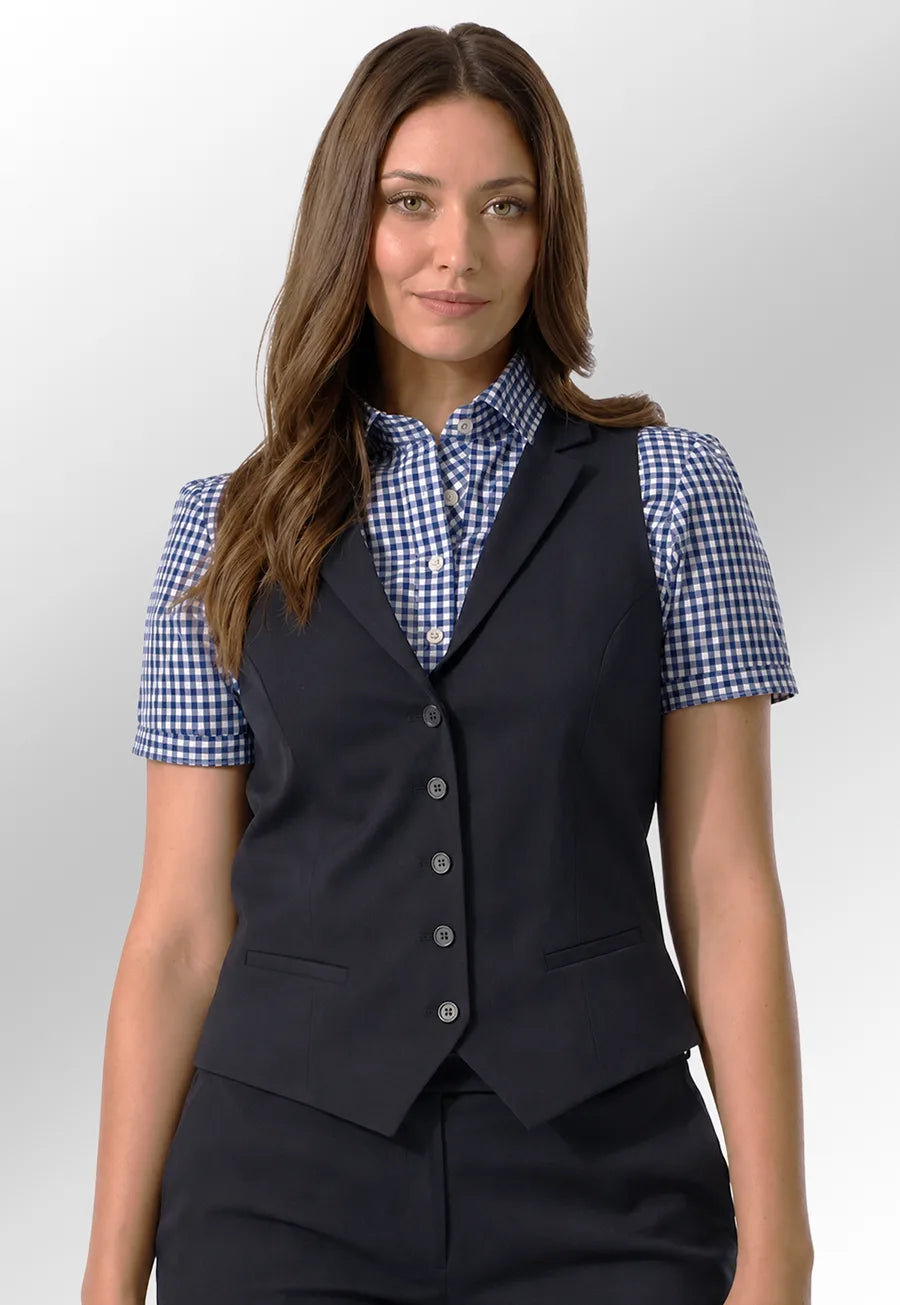Clip of Model Wearing Larissa Ladies Waistcoat 2293 in Navy