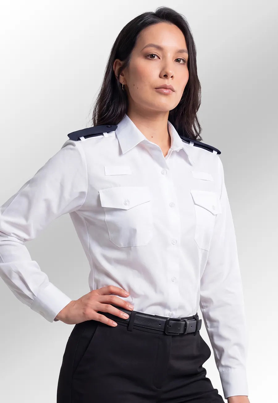 Clip of model wearing the Women's Long Sleeve Security Shirt