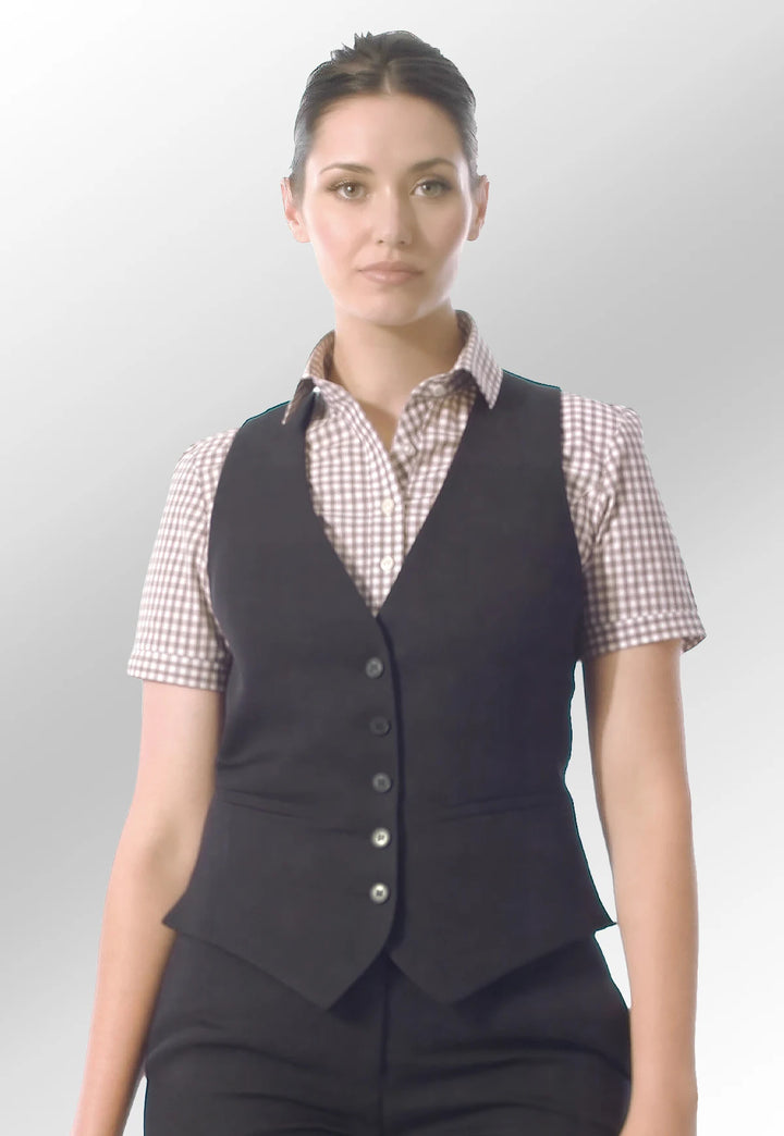 Clip of Model Wearing Luna Ladies Waistcoat 2257 in Black