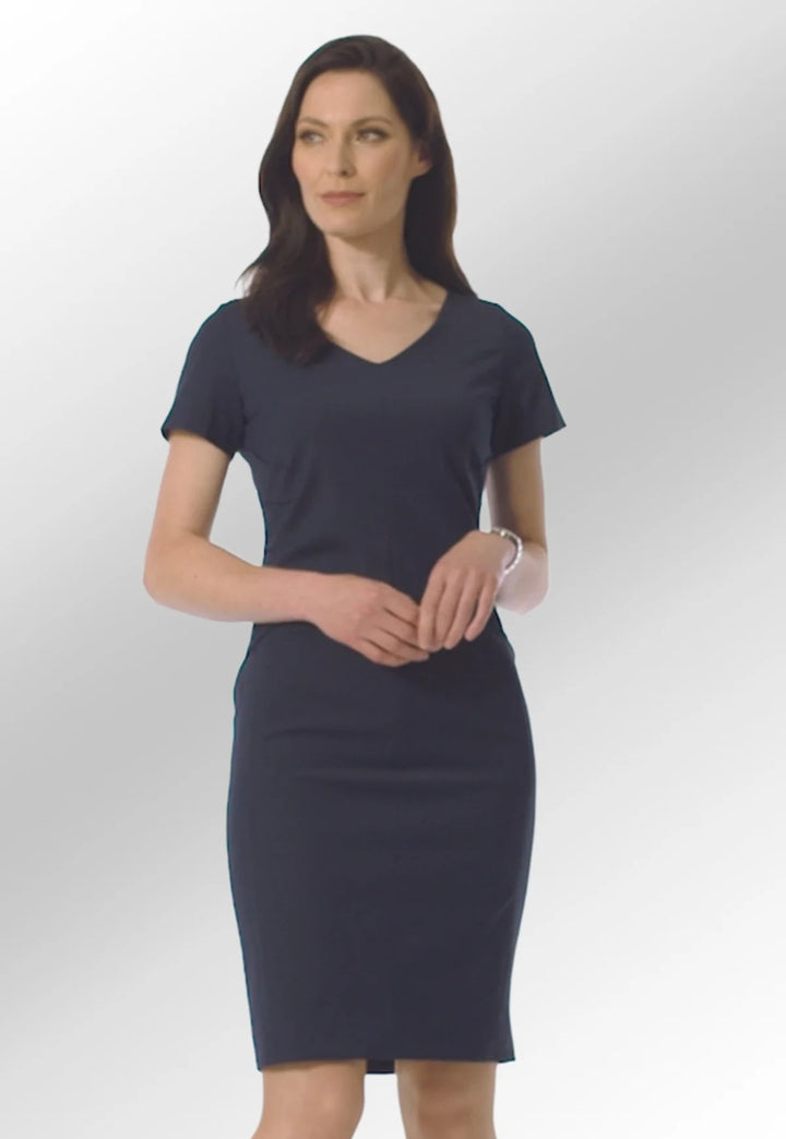 Clip of Model Wearing the Marino Dress 2354 in Navy