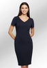 Clip of Model Wearing the Portia Dress 2274 in Navy.