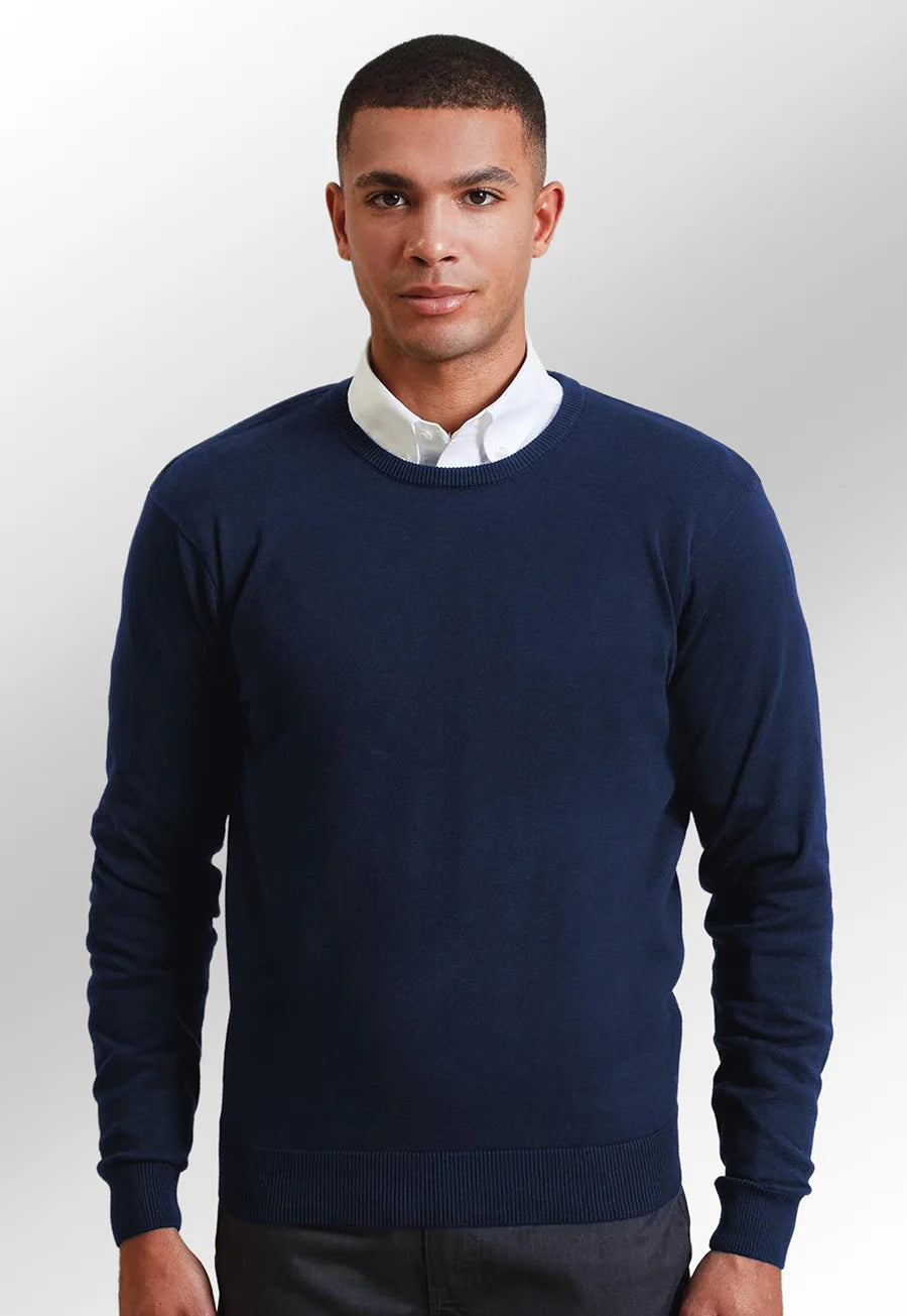 Video of model wearing the Premier Knitted Jumper PR692 in Navy.