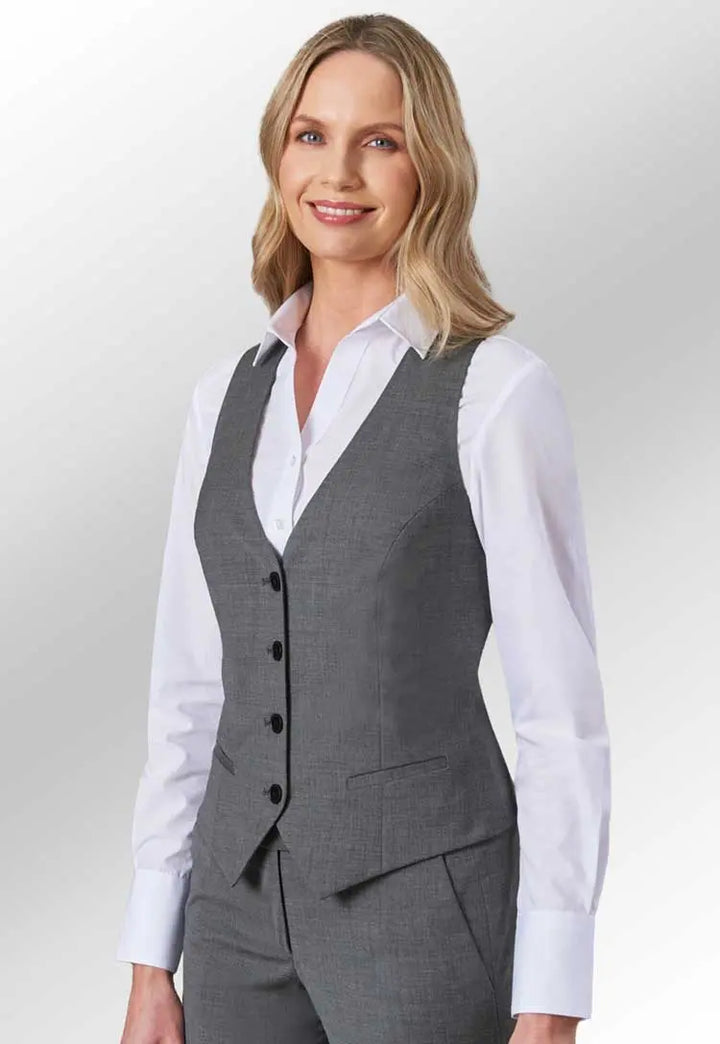 Clip of Model Wearing the Scapoli Ladies Waistcoat 2200 in Charcoal