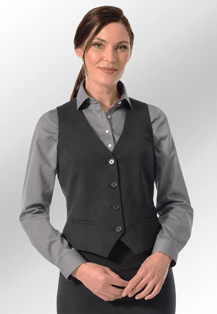 Clip of Model wearing the Brook Taverner Waldorf Ladies Waistcoat in Black