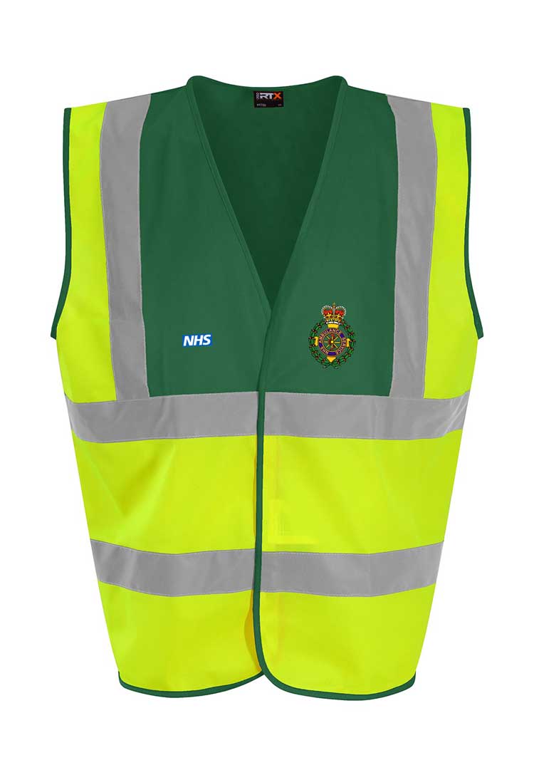 Ambulance Hi Vis Vest with Logos YELLOW GREEN