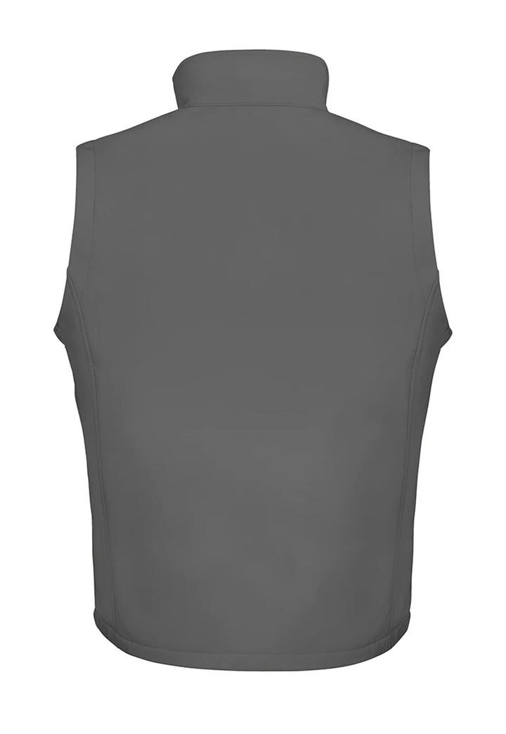 Rear view of the Result Men's Printable Softshell Bodywarmer R232M.
