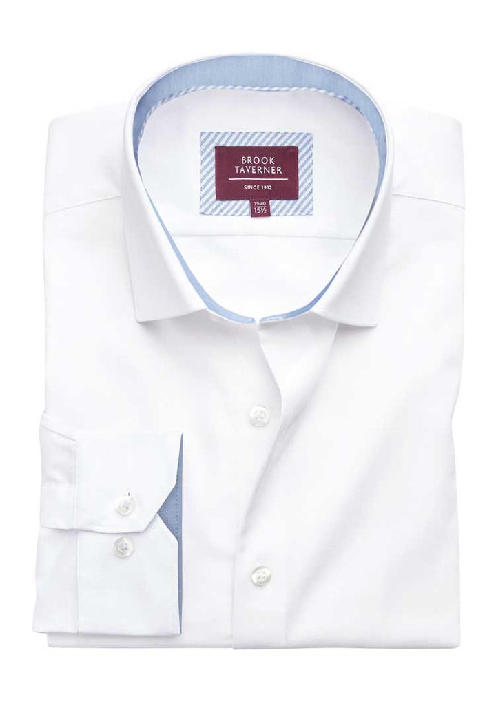 Flat and Folded Reno Stretch Oxford Shirt 4436 in White