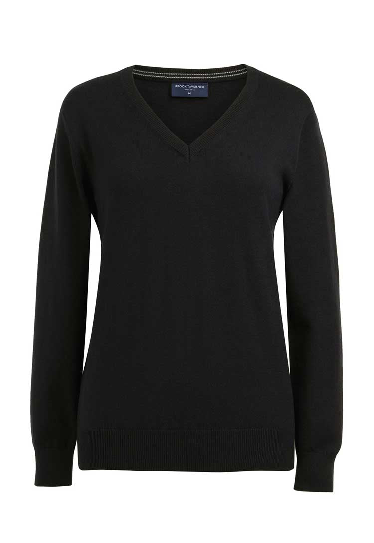 Riga Marino Wool V Neck Jumper 2396 in black