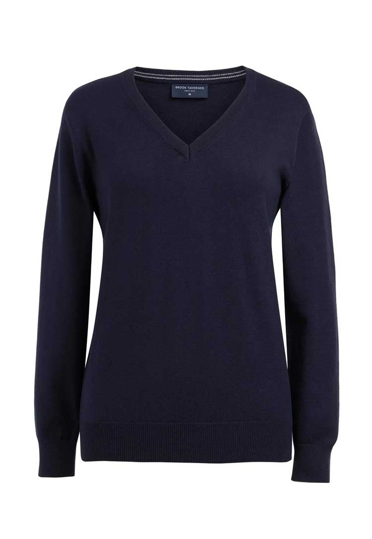 Riga Marino Wool V Neck Jumper 2396 in navy