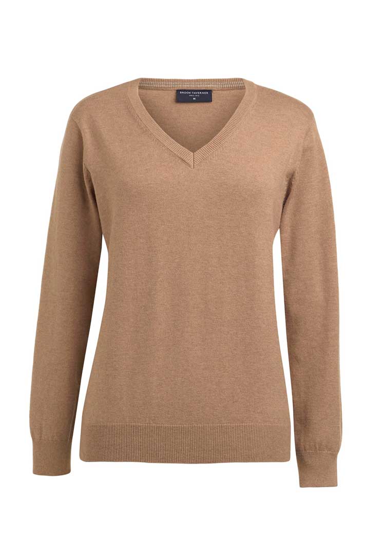 Riga Marino Wool V Neck Jumper 2396 in oatmeal