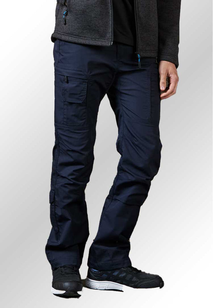 Model Wearing KX3 Ripstop Trousers T802 in Navy