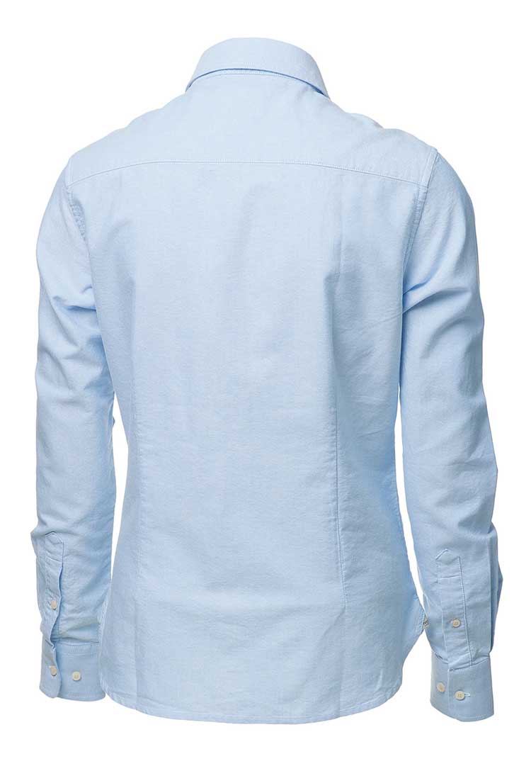 Back View of Women’s Rochester Classic Oxford Shirt NB45F in Light Blue