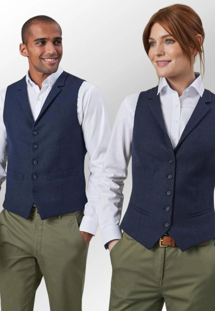 Rockwood Men's Satin Back Tweed Waistcoat - The Work Uniform Company