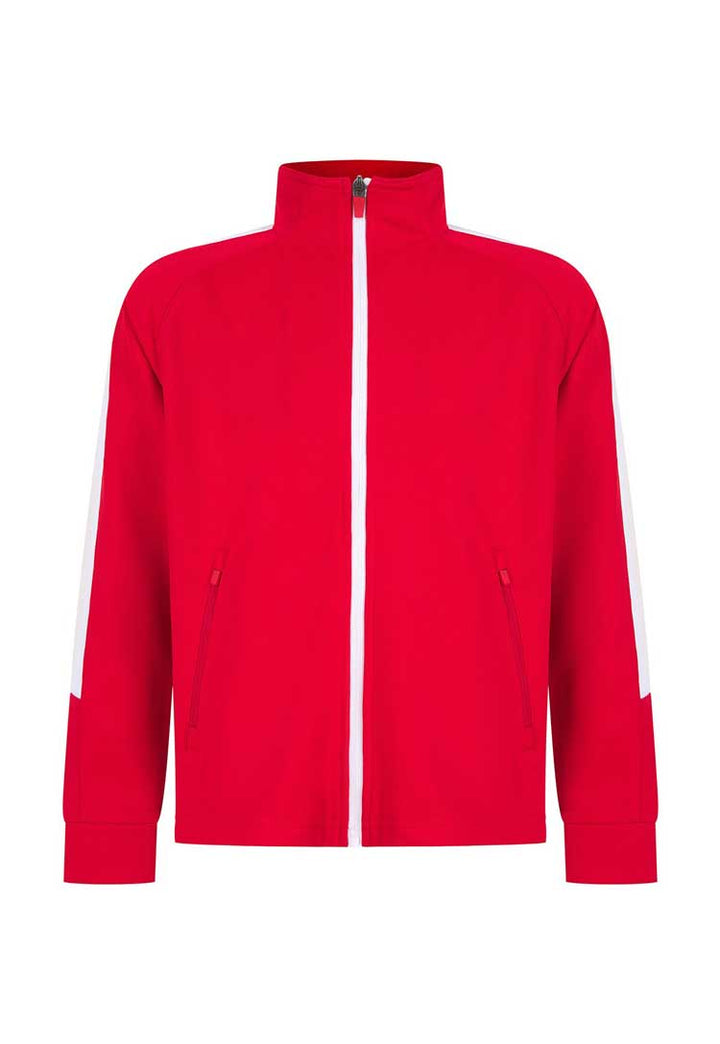 School PE Kit Tracksuit Top red white