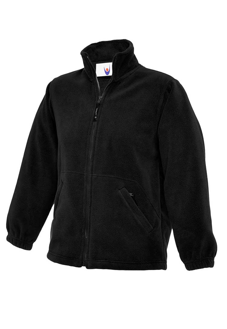 School Uniform Full Zip Fleece Jacket black