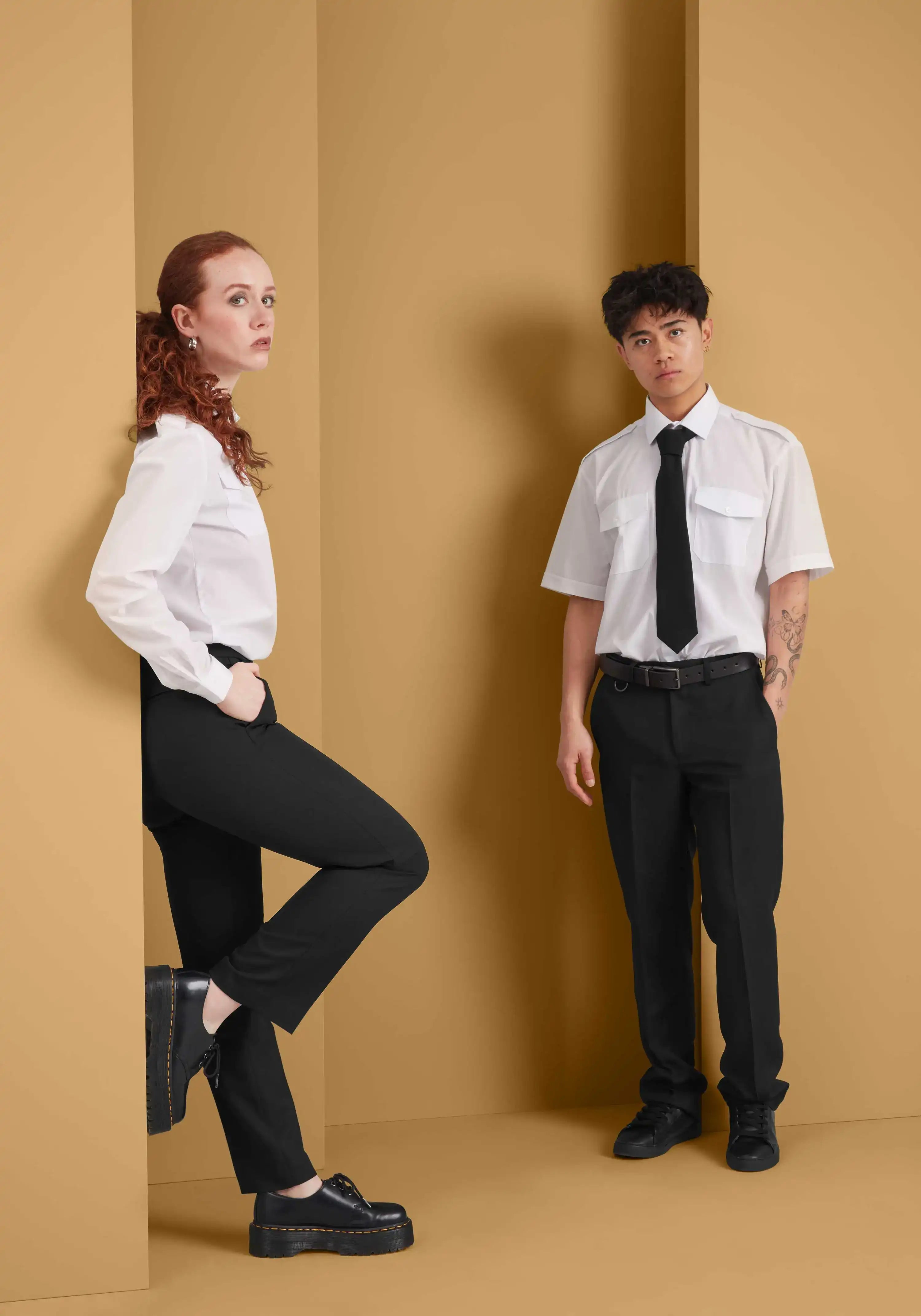 2 models wearing Work Uniform's security work clothing