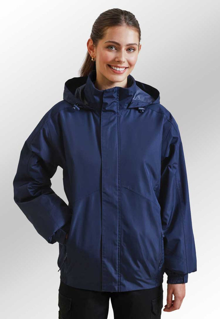 Female Model wearing  ‘Selsey’ Hydrochecker Jacket PR800 in navy