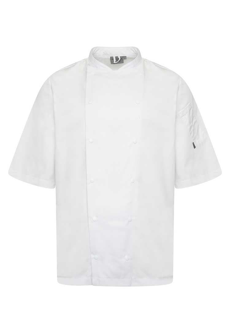 Unisex White Chefs Jacket Short Sleeve HHCJSS in White