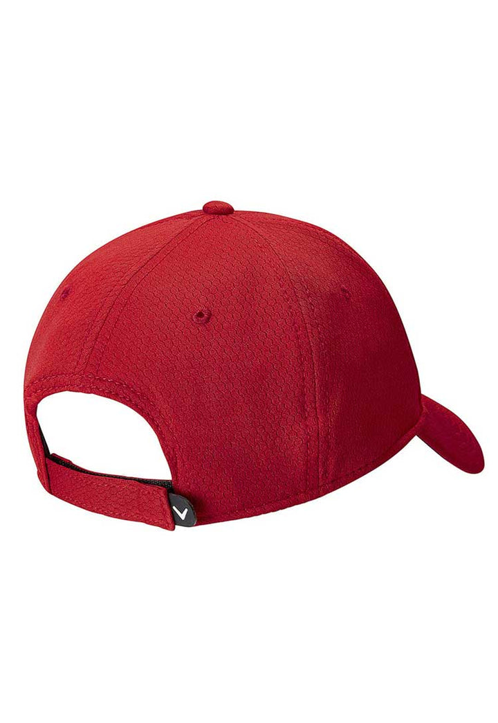 Side-crested Golf Cap CW092 in red rear view